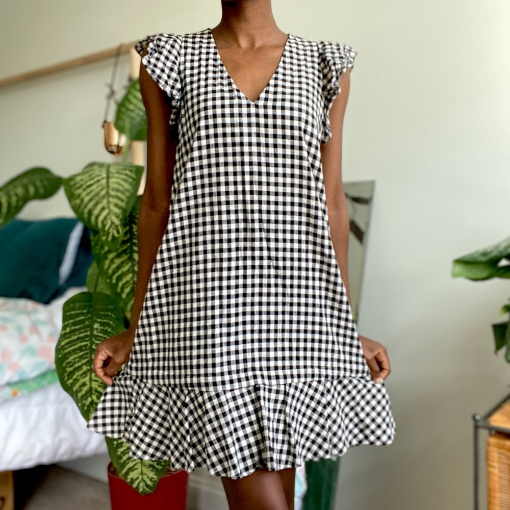Madewell Gingham Ruffle Dress